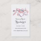 florale schedel boho waterverf visitekaartje (Achterkant)