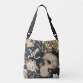 florale schedel crossbody tas (Voorkant)