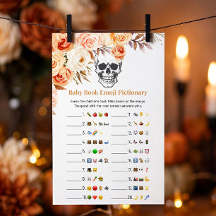 Florale Schedel Halloween Emoji Pictionary Spel