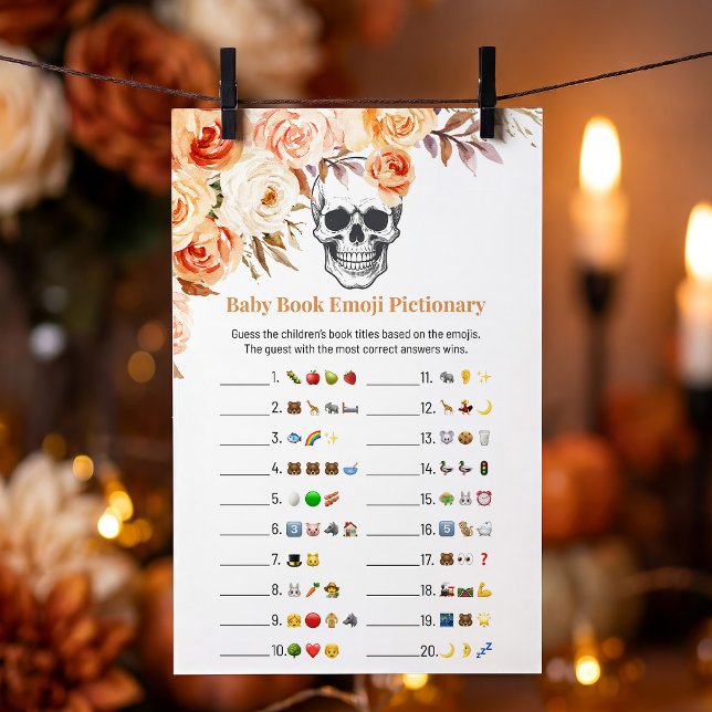 Florale Schedel Halloween Emoji Pictionary Spel (Creator heeft geüpload)