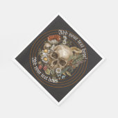 Florale  schedel in gouden cirkelstaven Napkin Servet (Hoek)