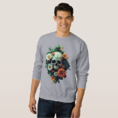 Florale Schedel Pixel Art Trui (Voorkant volledig)