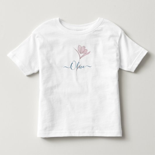 Florale schets waterverf gepersonaliseerd kinder shirts (Voorkant)