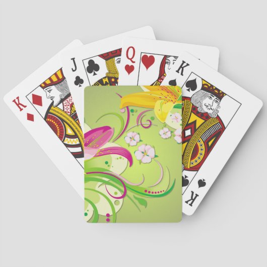 Florale Schildering Gepersonaliseerd Pokerkaarten (Achterkant)