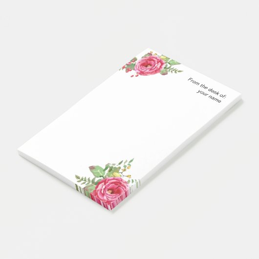 Florale schoonheid van het bureau van post-it® notes (Schuin)
