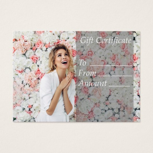 Florale schoonheidsmeisjes Salon en Spa Gift Certi Visitekaartje (Voorkant)