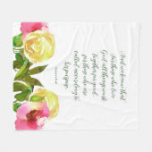 Florale Schrift Romeinen 8:28 Fleece Deken (Voorkant (Horizontaal))