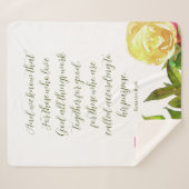 Florale Schrift Romeinen 8:28 Sherpa Deken (Voorkant (horizontaal))
