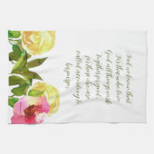 Florale Schrift Romeinen 8:28 Theedoek (Horizontaal)