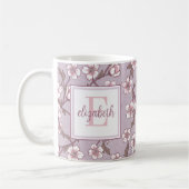 Florale Script Monogrammok – Gepersonaliseerde Ges Koffiemok (Links)