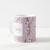 Florale Script Monogrammokerkop – Gepersonaliseerd Koffiemok (Voorkant links)
