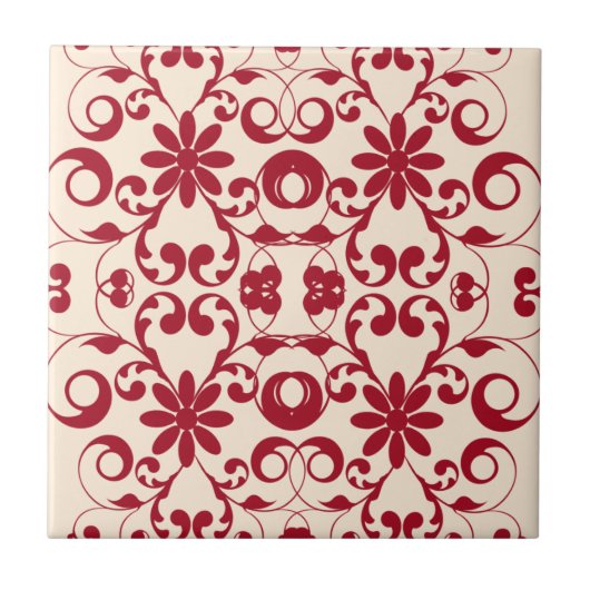 florale shabby en chic patroon tegeltje (Voorkant)