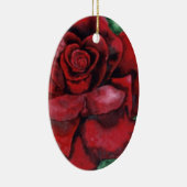 Florale sierbloem "Red, Red Rose" Keramisch Ornament (Rechts)