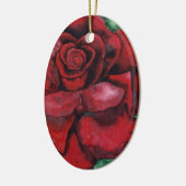 Florale sierbloem "Red, Red Rose" Keramisch Ornament (Links)