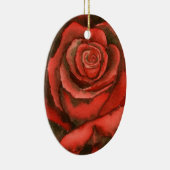 Florale sierbloem "Red Rose #3" Keramisch Ornament (Rechts)