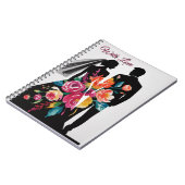 Florale Silhouet | Modern Bruid & Bruidegom Kunst Notitieboek (Linkerzijde)