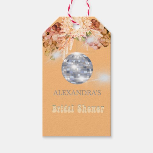 Florale Sinaas Disco Bal Bruidsfeest Sticker  Cadeaulabel (Voorkant)