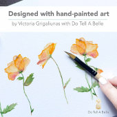 Florale Sinaasappelklaprozen Aquarel Bruidsmeisje 