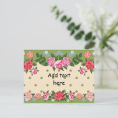  florale sjabloon, klaar om te personaliseren briefkaart (Staand voorkant)