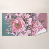 Florale sjabloon. Mooie bloemen pinda's en iri Badhanddoek (Badhanddoek)