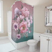 Florale sjabloon. Mooie bloemen pinda's en iri Douchegordijn (In situ)