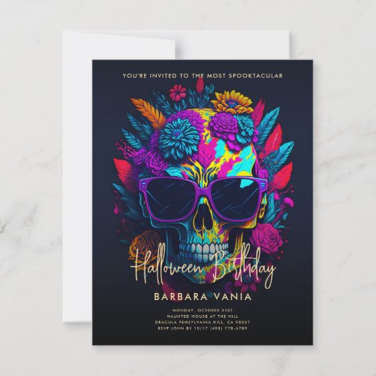 FLORALE SKEDEL Kleurrijk verjaardagsfeestje met Ha Kaart (Voorkant)