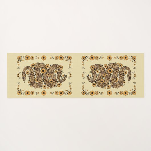 Florale slang yogamat (Achterkant (horizontaal))