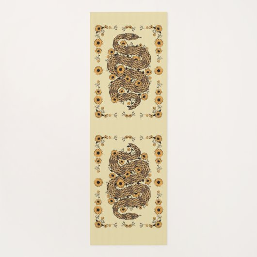 Florale slang yogamat (Achterkant)