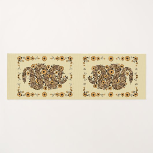 Florale slang yogamat (Voorkant (horizontaal))