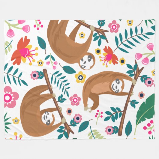florale slothomp fleece deken (Voorkant (Horizontaal))