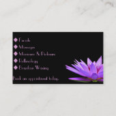 florale spa en Salon Treatment Business Visitekaartje (Achterkant)