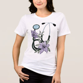 Florale stethoscoop – Genezing in bloei Tri-Blend Shirt