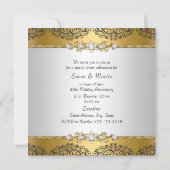 Florale Swirl 50ste huwelijksjubileum Uitnodiging  (Achterkant)