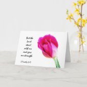 Florale sympathie, Scripture Verse over de kracht  Kaart (Gele Bloem)