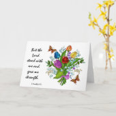 Florale sympathie, Scripture Verse over de kracht Kaart (Gele Bloem)