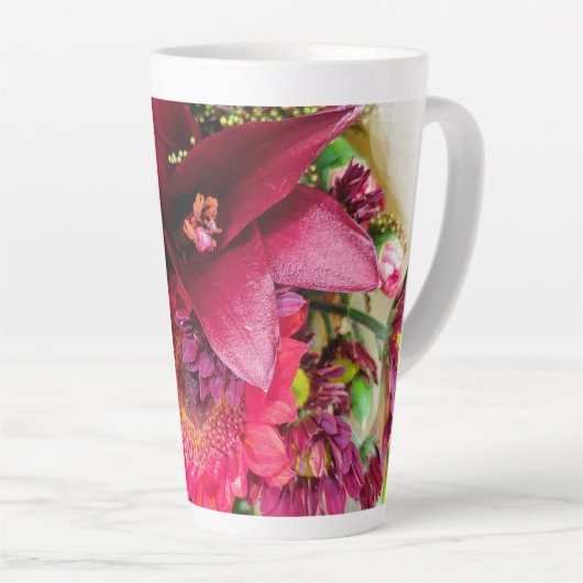 florale tall latte mok (Rechterhoek)