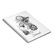 Florale Tangle Zeichnung -  Notitieboek (Rechterzijde)