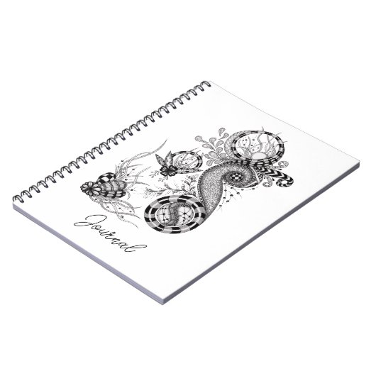 Florale Tangle Zeichnung -  Notitieboek (Linkerzijde)