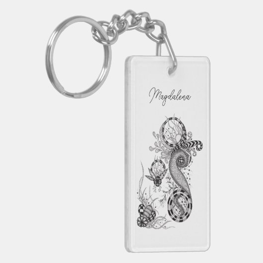 Florale Tangle Zeichnung -  Sleutelhanger (Voorkant Links)