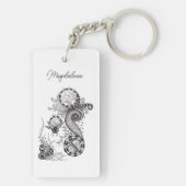 Florale Tangle Zeichnung -  Sleutelhanger (achterkant)