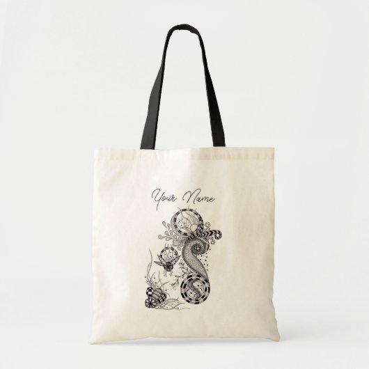 Florale Tangle Zeichnung -  Tote Bag (Voorkant)