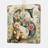 Florale teddybeer letter S Keramisch Ornament (Links)