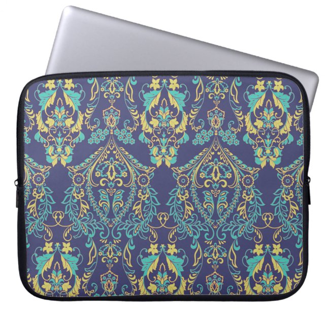 Florale textuur. Damask naadloos  patroon. Laptop Sleeve (Voorkant)