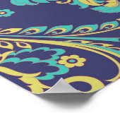 Florale textuur. Damask naadloos patroon. Poster (Hoek)