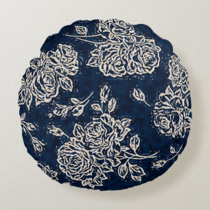 Florale textuur herhaalt moderne patronachtergrond rond kussen