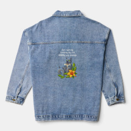 Florale Theekitty | Dames T-shirt Denim Jacket