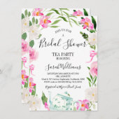 Florale theetheebridale Shower Uitnodiging (Voorkant / Achterkant)