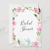 Florale theetheebridale Shower Uitnodiging (Achterkant)