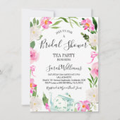 Florale theetheebridale Shower Uitnodiging (Voorkant)