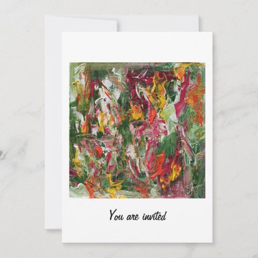 Florale trillende uitnodiging 2023 abstracte kunst (Voorkant)